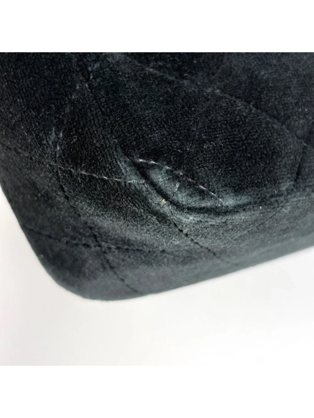 Chanel Backpack CC Logo Quilted Velour Black